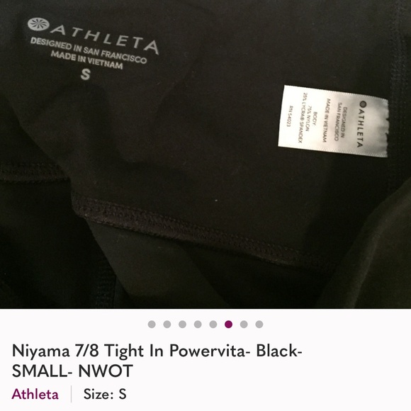 Athleta Black Niyama 7/8 Tight in Powervita with Laser-cut details (NWOT) - Picture 13 of 13
